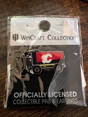 Wincraft Calgary Flames Zamboni Enamel Pin - Red, Black & Gold Accents